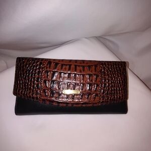 Brahmin Two Tone Leather Snap Wallet NWOT